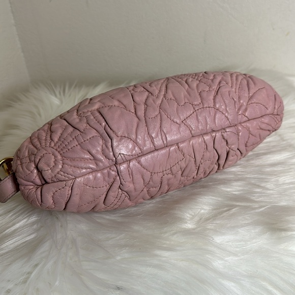 💯Authentic Prada Napa Stitches Hobo Pochette Shoulder Bag in Gold Hardware🍀 - Picture 10 of 17